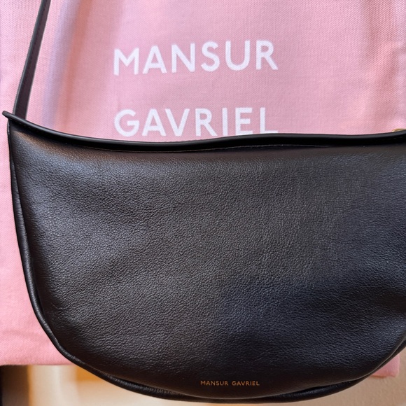 Mansur Gavriel Leather Moon Bag - Black - Picture 2 of 12